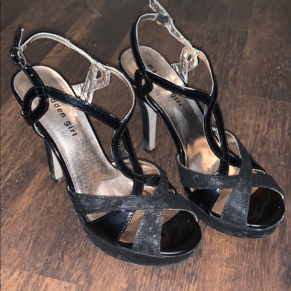 Madden Girl black sparkly heels 8.5 - Picture 3 of 7